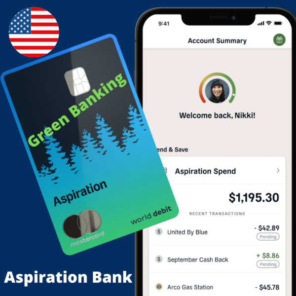 Aspiration Bank Account 100% Fully Us Verified - Green Financial Services