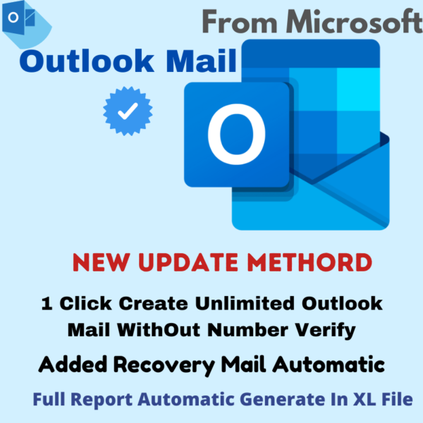 Unlimited Outlook Mail Create Without Number Verify With 1 Click Full Automation New UPDATE Methord