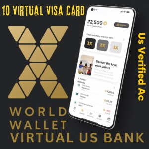 X World Wallet Digital US Bank Ac With 10 Virtual Visa Card